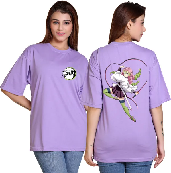 Purple_Cotton_Blend_Casual_Oversized_T-Shirt_For_Women