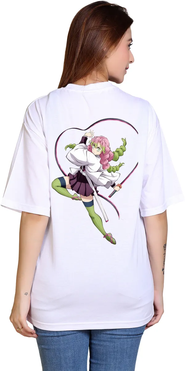 White_Cotton_Blend_Casual_Oversized_T-Shirt_For_Women