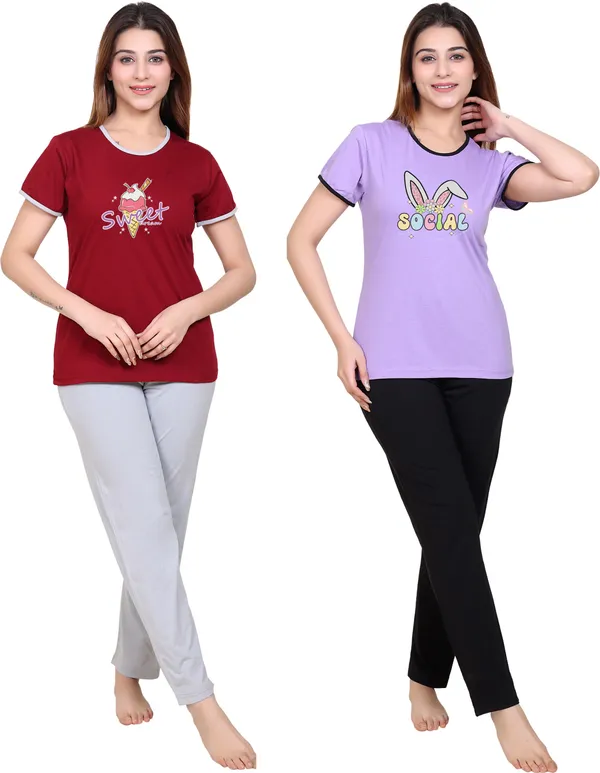 Pack_of_2_Multicolor_Cotton_Blend_Printed_Top_&_Pyjama_Set_For_Women