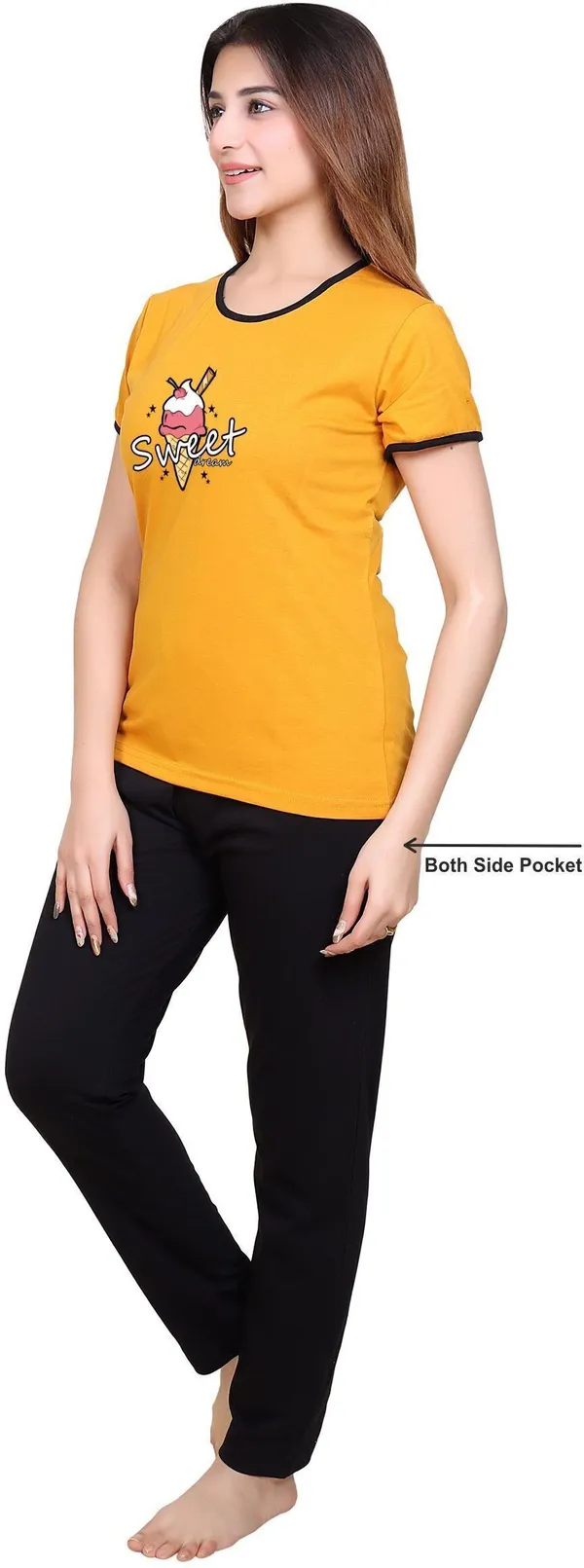 Yellow_Cotton_Blend_Printed_Top_&_Pyjama_Set_For_Women