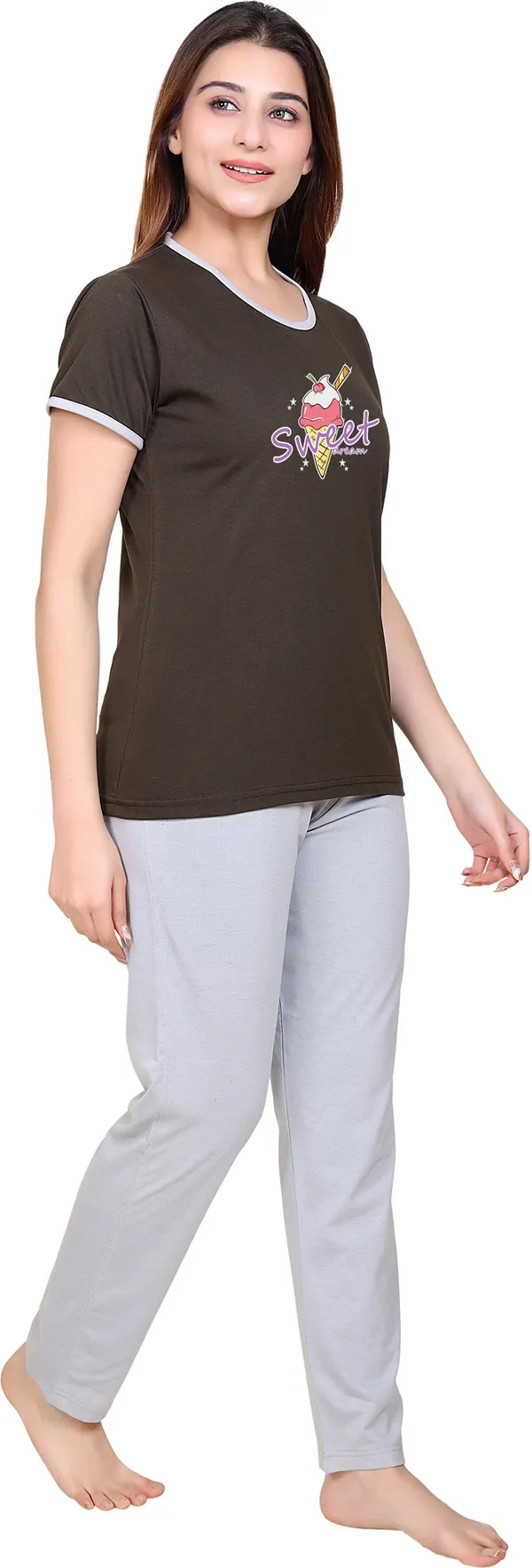Dark_Green_Cotton_Blend_Printed_Top_&_Pyjama_Set_For_Women