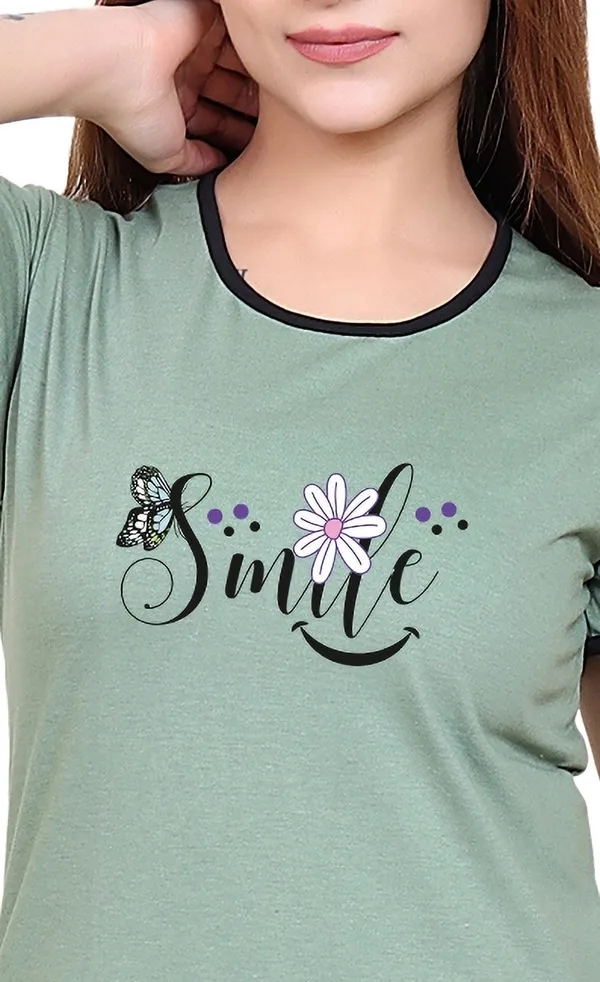 Green_&_Black_Regular_Cotton_Blend_Printed_Top_&_Pyjama_Set_For__Women