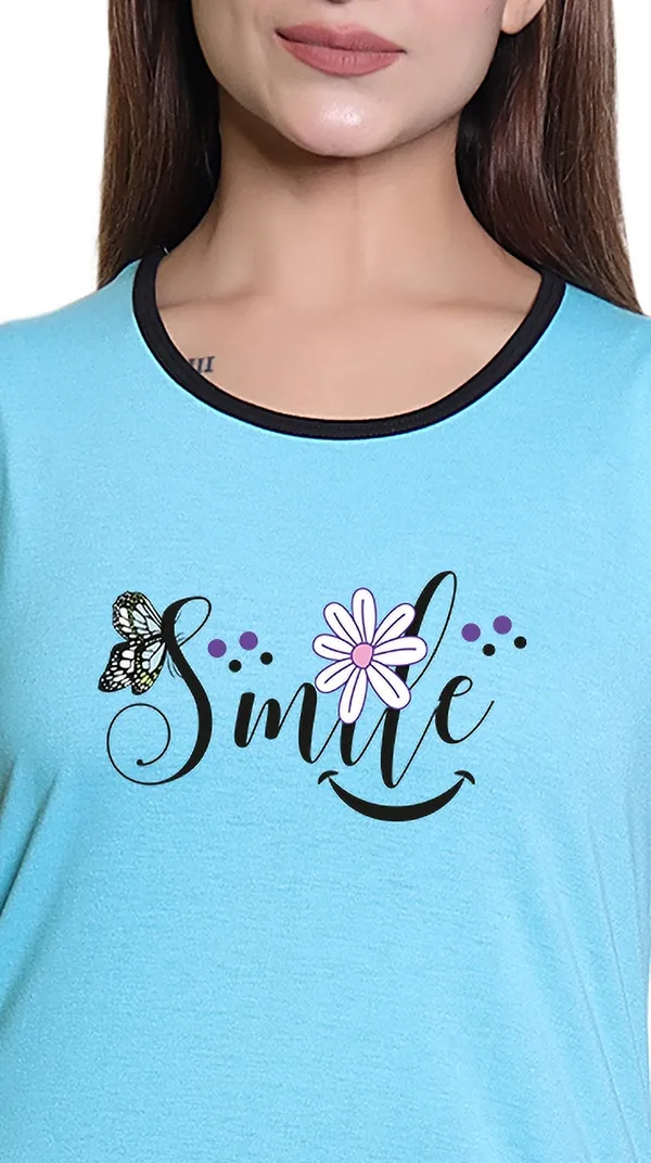 Blue_Cotton_Blend_Printed_Top_&_Pyjama_Set_For_Women