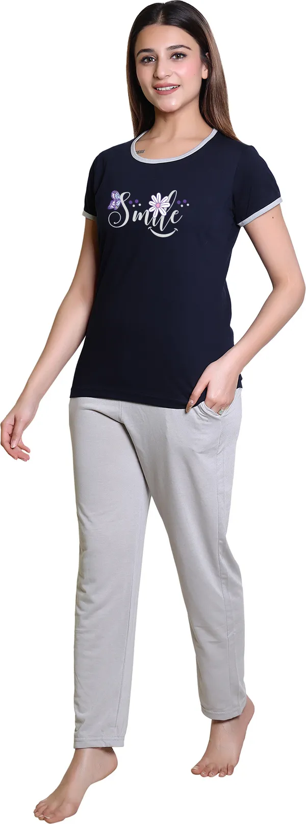 Dark_Blue_Cotton_Blend_Printed_Top_&_Pyjama_Set_For_Women