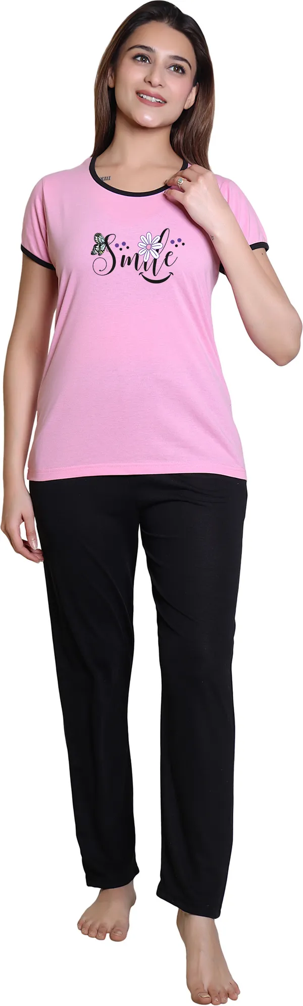 Pink_Regular_Cotton_Blend_Printed_Top_&_Pyjama_Set_For__Women