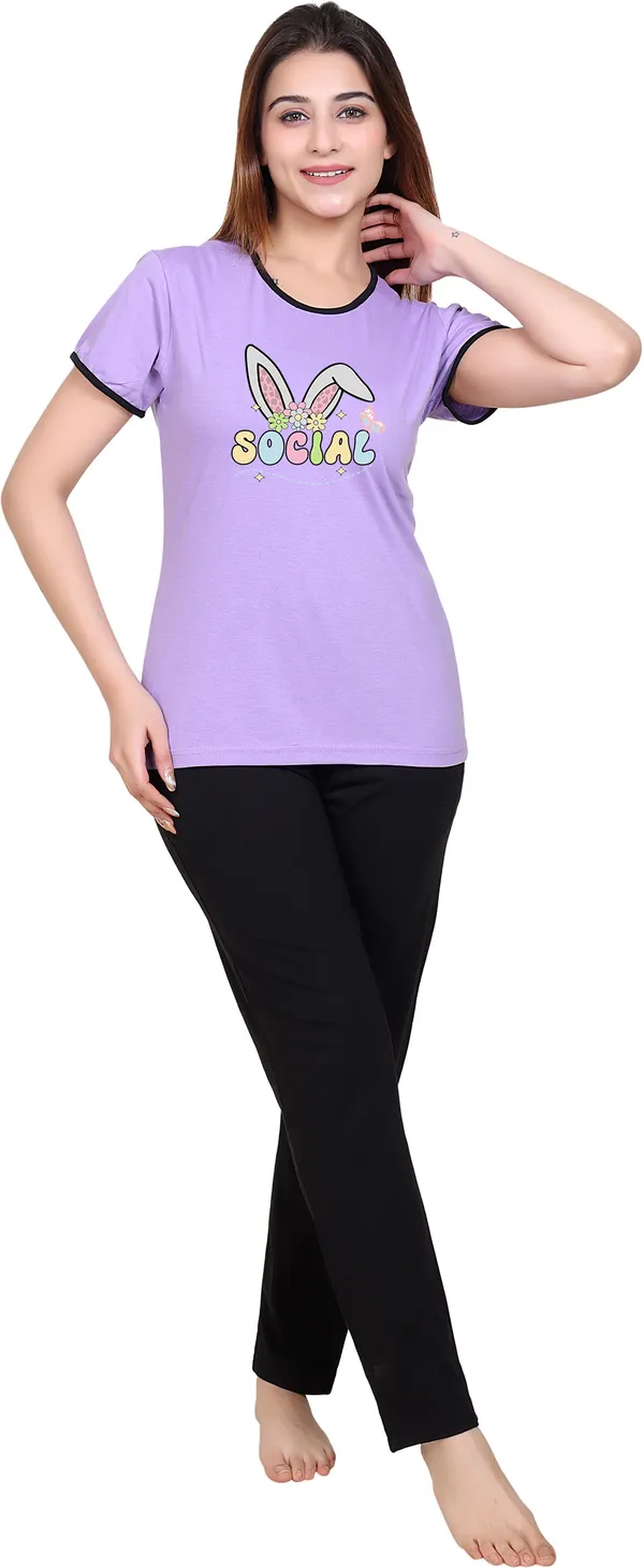 Purple_&_Black_Cotton_Blend_Regular_Printed_Tracksuit_For_Women