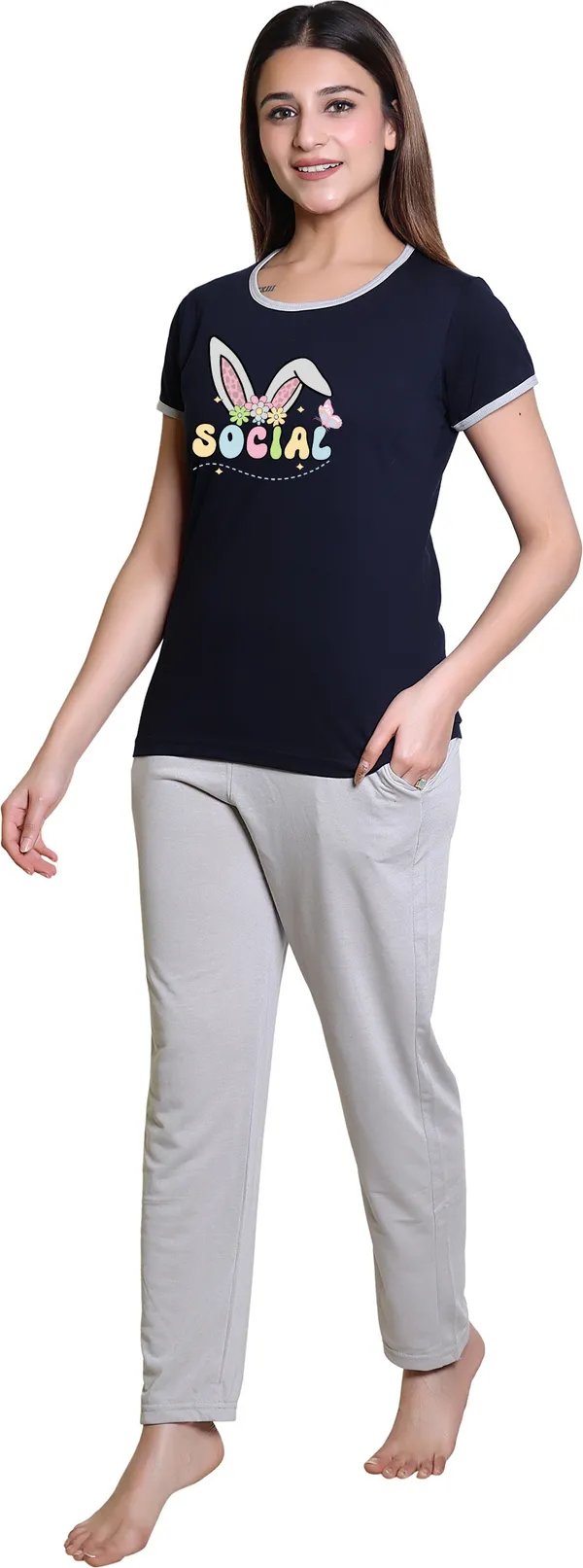 Dark_Blue_Cotton_Blend_Printed_Top_&_Pyjama_Set_For_Women