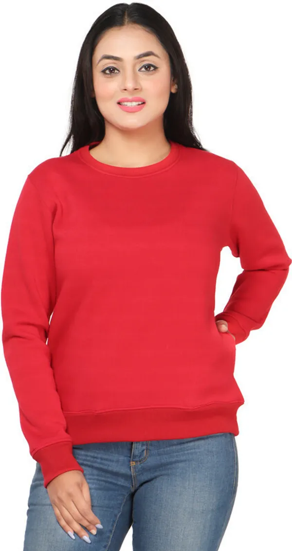 Red_Fleece_Solid_Full_Sleeve_No_Closure_Sweatshirt_For_Women