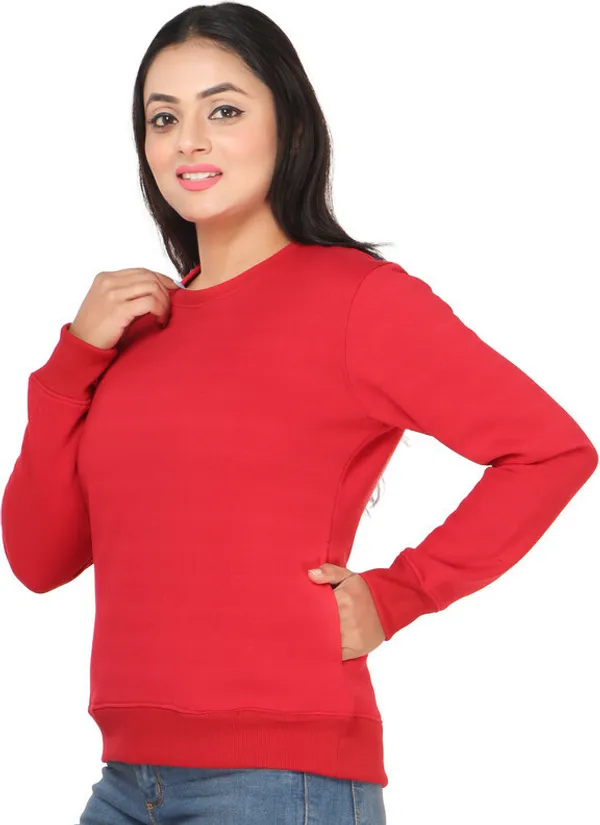 Red_Fleece_Solid_Full_Sleeve_No_Closure_Sweatshirt_For_Women