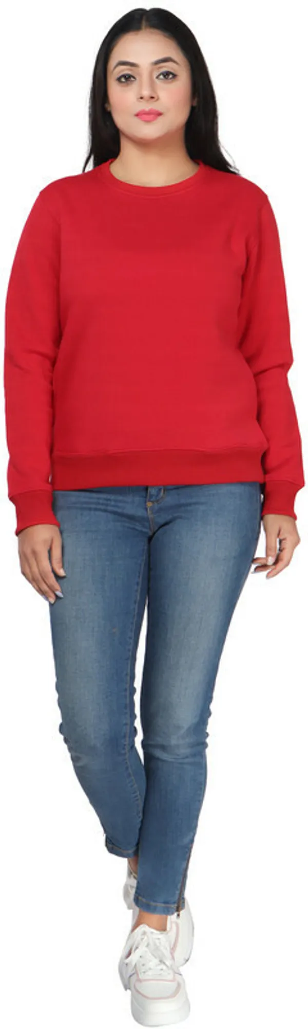 Red_Fleece_Solid_Full_Sleeve_No_Closure_Sweatshirt_For_Women