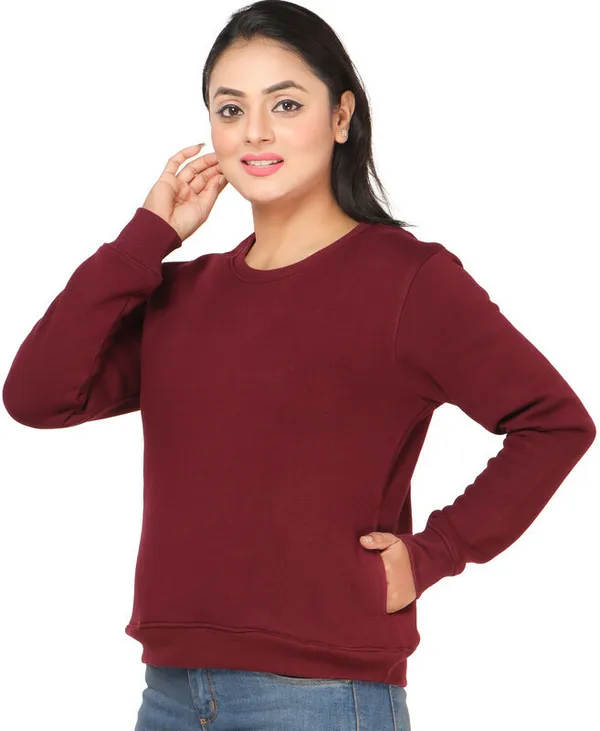 Maroon_Fleece_Solid_Full_Sleeve_No_Closure_Sweatshirt_For_Women