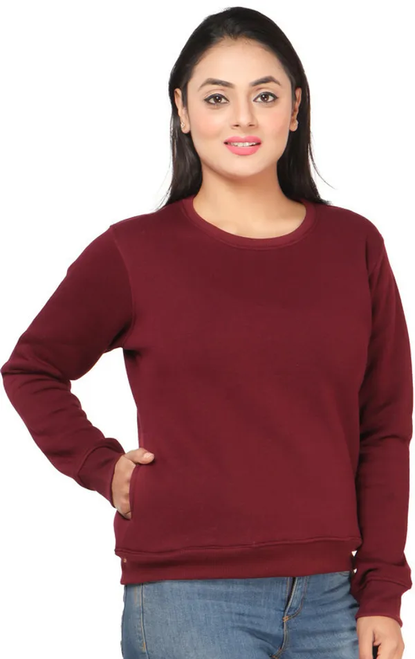 Maroon_Fleece_Solid_Full_Sleeve_No_Closure_Sweatshirt_For_Women