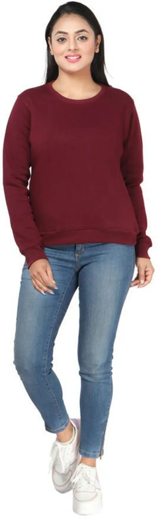 Maroon_Fleece_Solid_Full_Sleeve_No_Closure_Sweatshirt_For_Women