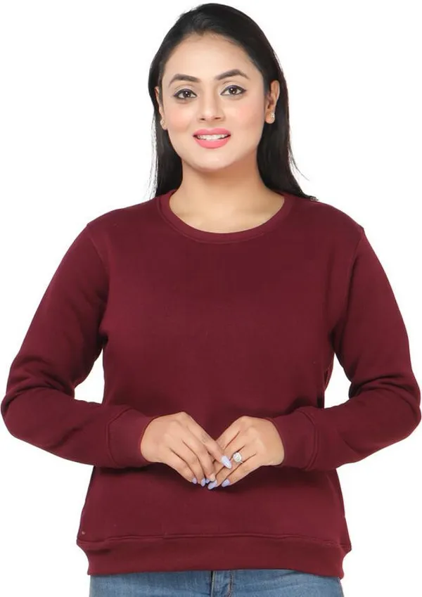 Maroon_Fleece_Solid_Full_Sleeve_No_Closure_Sweatshirt_For_Women