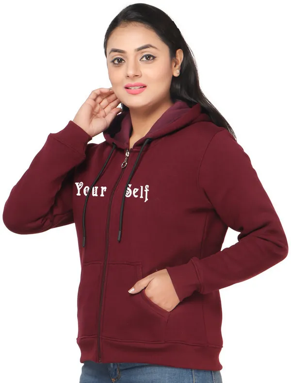 Maroon_Fleece_Printed_Full_Sleeve_Zipper_Sweatshirt_For_Women