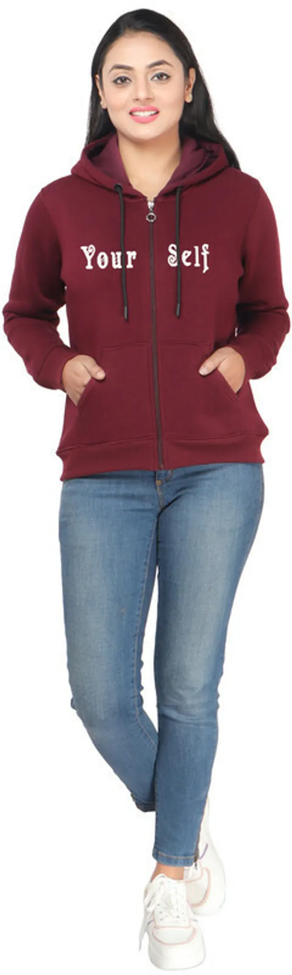 Maroon_Fleece_Printed_Full_Sleeve_Zipper_Sweatshirt_For_Women