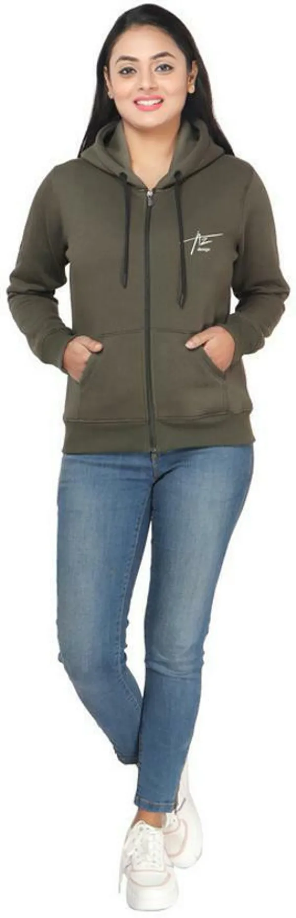 Green_Fleece_Solid_Full_Sleeve_Zipper_Sweatshirt_For_Women