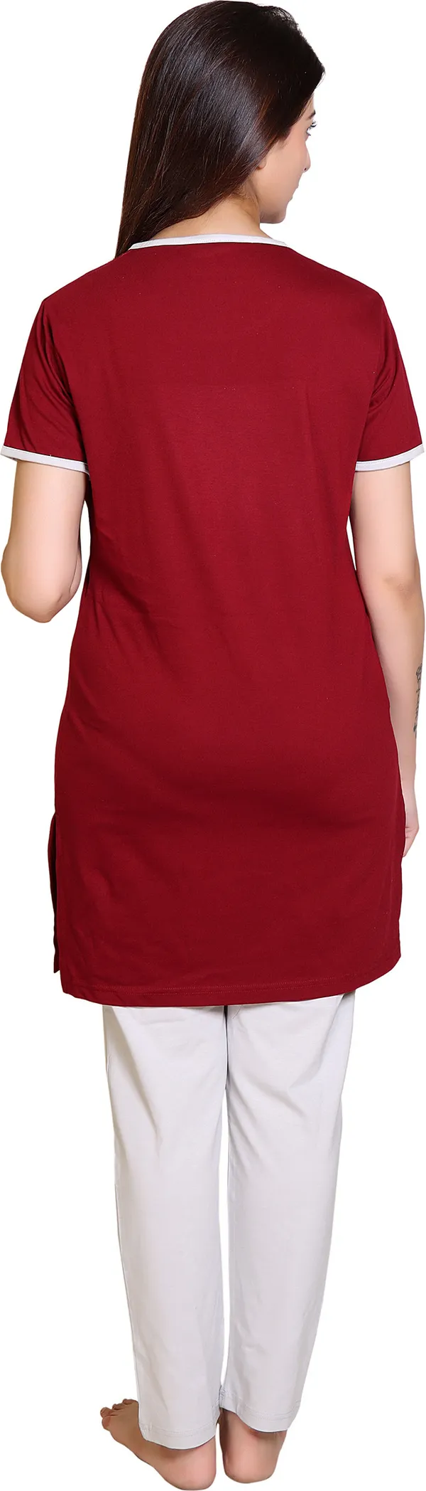 Maroon_Cotton_Blend_Printed_Night_Suit_Set_For_Women