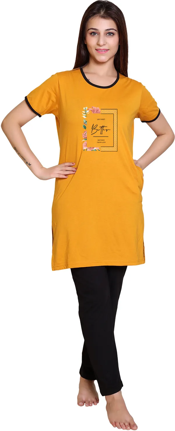 Yellow_Regular_Cotton_Blend_Printed_Night_Suit_Set_For__Women