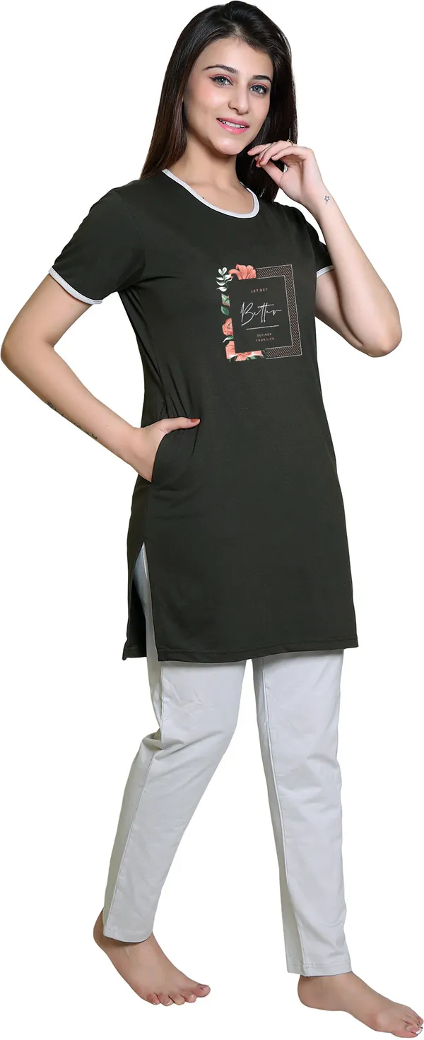 Dark_Green_Regular_Cotton_Blend_Printed_Night_Suit_Set_For__Women