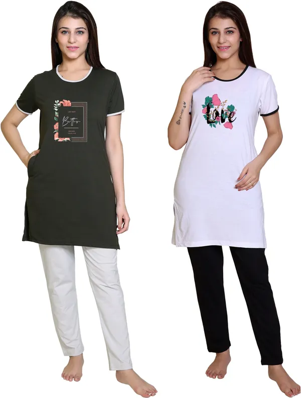 Pack_of_2_Multicolor_Regular_Cotton_Blend_Graphic_Print_Top_&_Pyjama_Set_For__Women