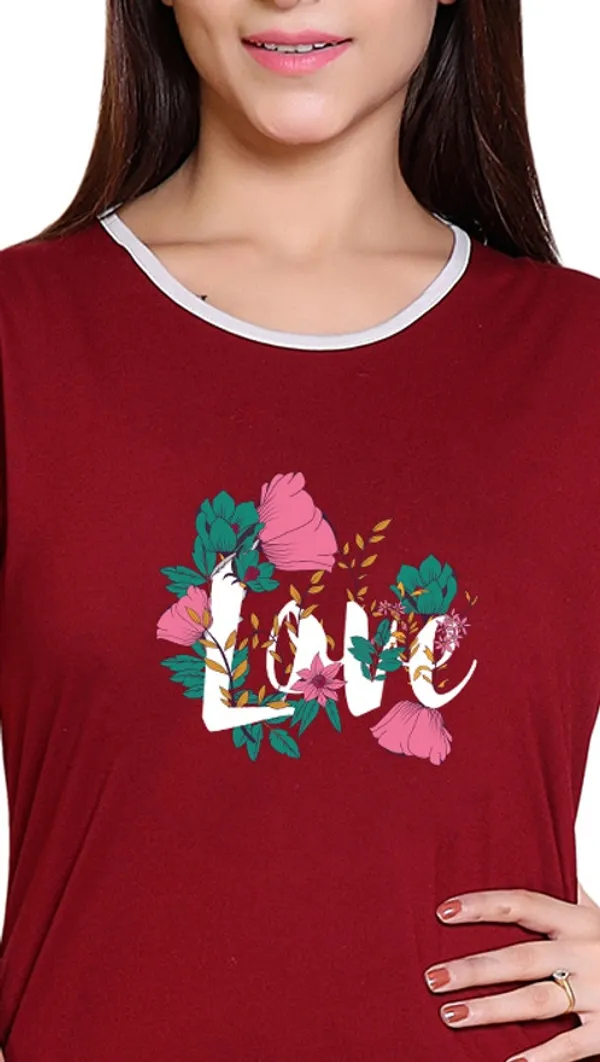 Maroon_Regular_Cotton_Blend_Printed_Night_Suit_Set_For__Women