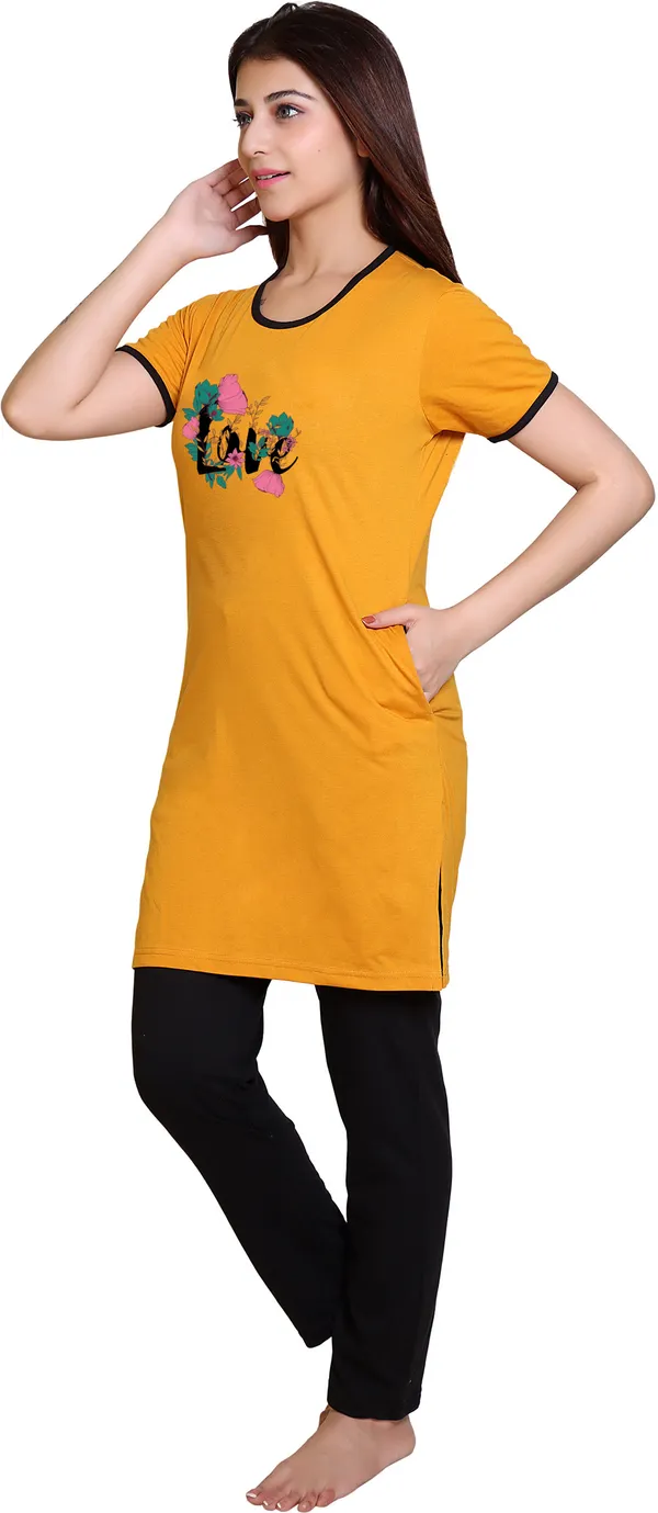 Yellow_Cotton_Blend_Printed_Night_Suit_Set_For_Women