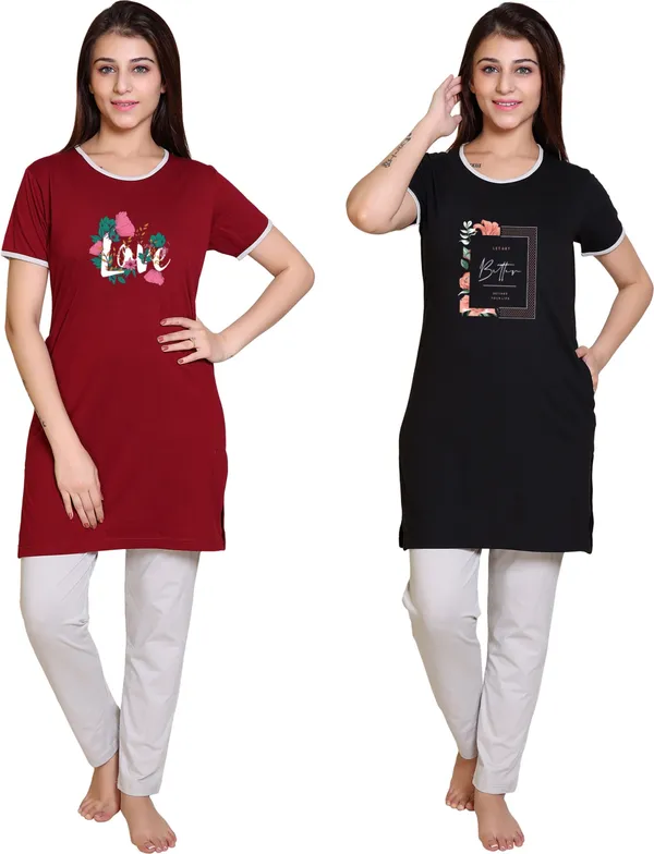 Pack_of_2_Multicolor_Regular_Cotton_Blend_Graphic_Print_Top_&_Pyjama_Set_For__Women
