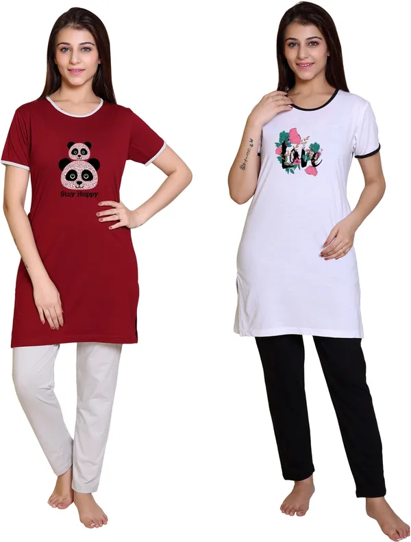 Pack_of_2_Multicolor_Cotton_Blend_Graphic_Print_Top_&_Pyjama_Set_For_Women