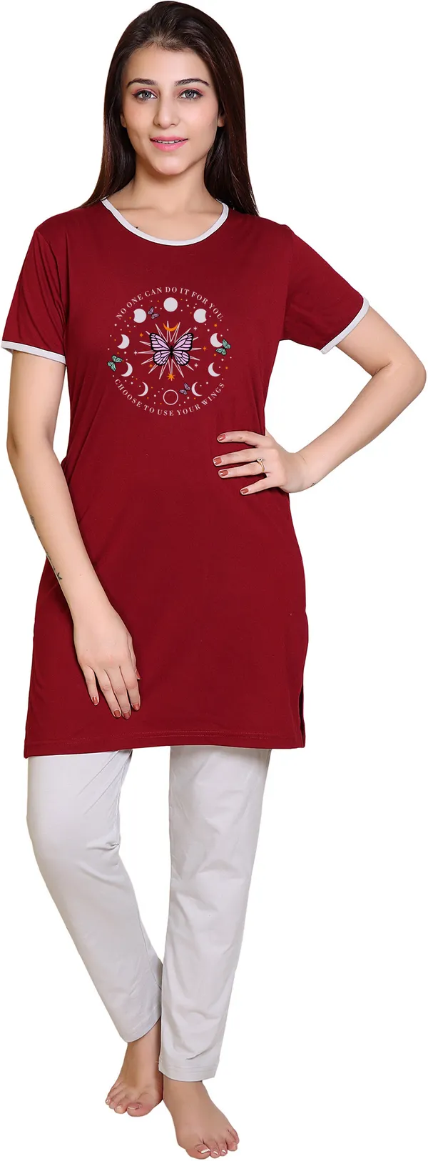 Maroon_Cotton_Blend_Printed_Night_Suit_Set_For_Women