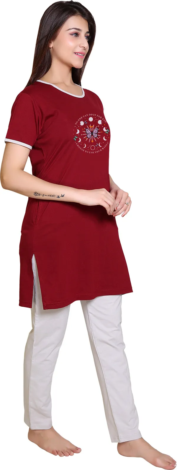 Maroon_Cotton_Blend_Printed_Night_Suit_Set_For_Women