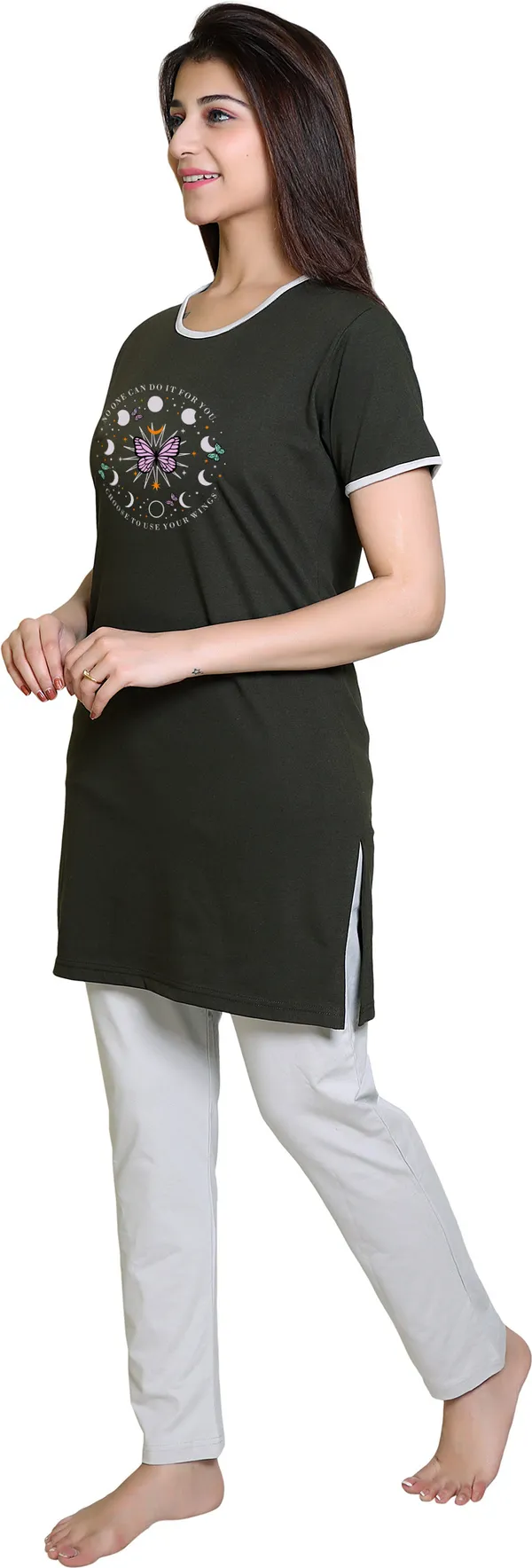 Dark_Green_Cotton_Blend_Printed_Night_Suit_Set_For_Women