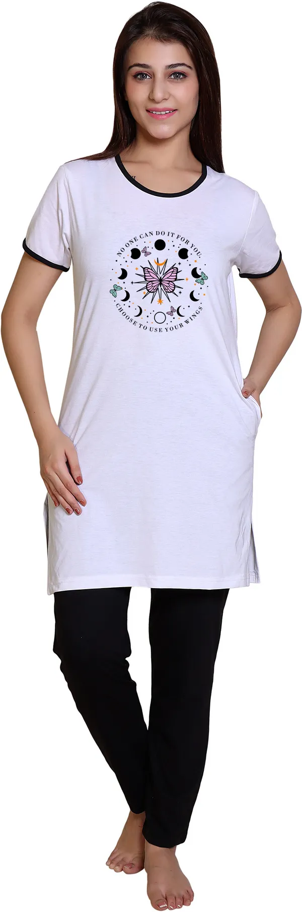 White_Cotton_Blend_Printed_Night_Suit_Set_For_Women