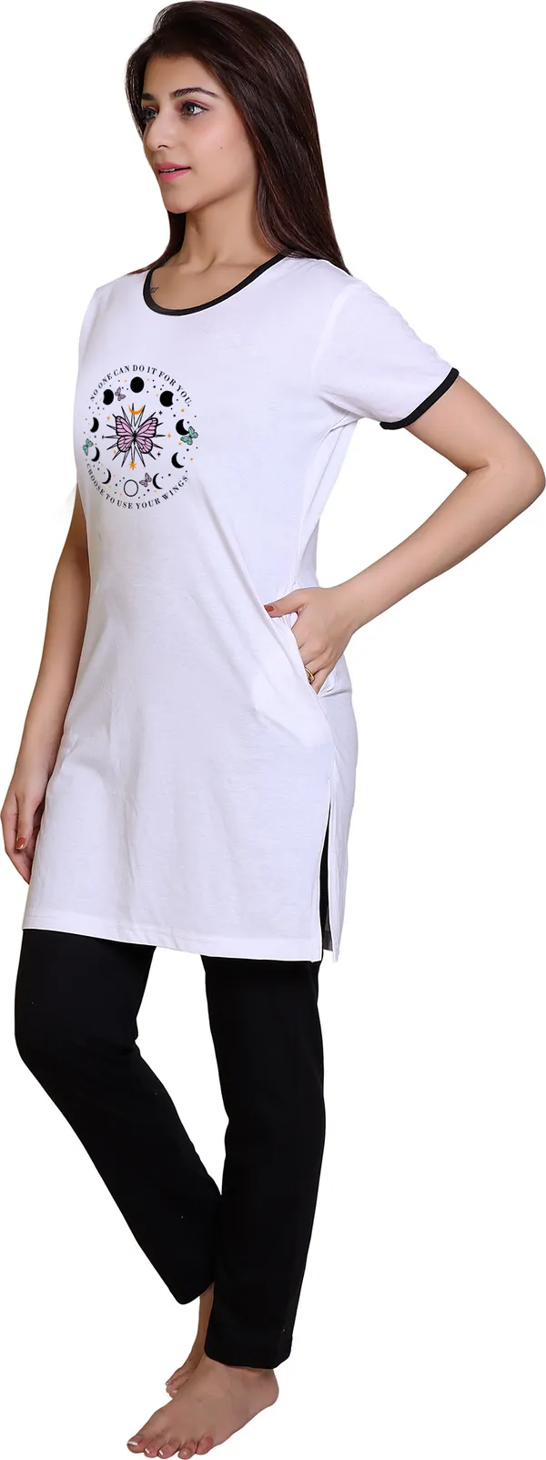 White_Cotton_Blend_Printed_Night_Suit_Set_For_Women