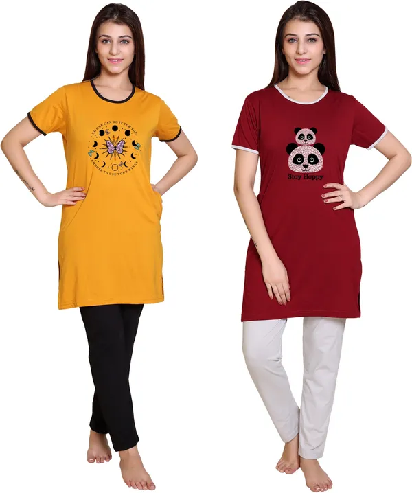 Pack_of_2_Multicolor_Cotton_Blend_Graphic_Print_Top_&_Pyjama_Set_For_Women