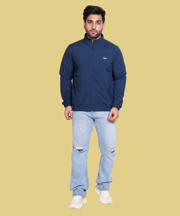 Blue_Nylon_Zipper_Wind_Cheater_For_Men