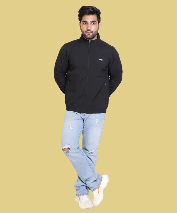 Black_Nylon_Zipper_Wind_Cheater_For_Men