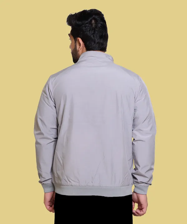 Grey_Nylon_Zipper_Wind_Cheater_For_Men