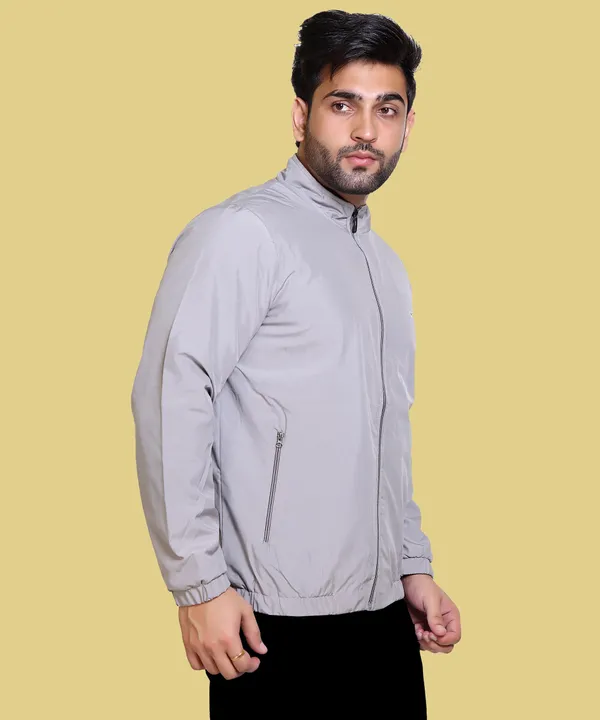 Grey_Nylon_Zipper_Wind_Cheater_For_Men