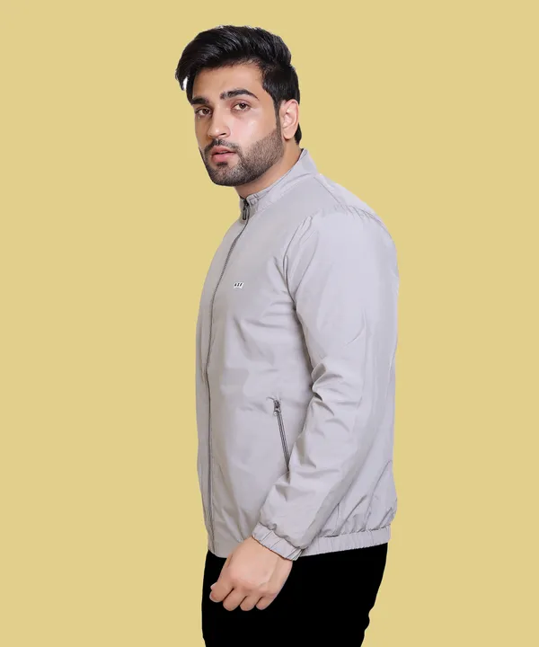 Grey_Nylon_Zipper_Wind_Cheater_For_Men