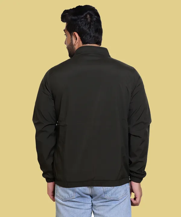 Dark_Green_Nylon_Zipper_Wind_Cheater_For_Men