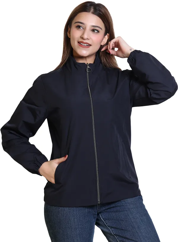 Dark_Blue_Nylon_Zipper_Wind_Cheater_For_Women