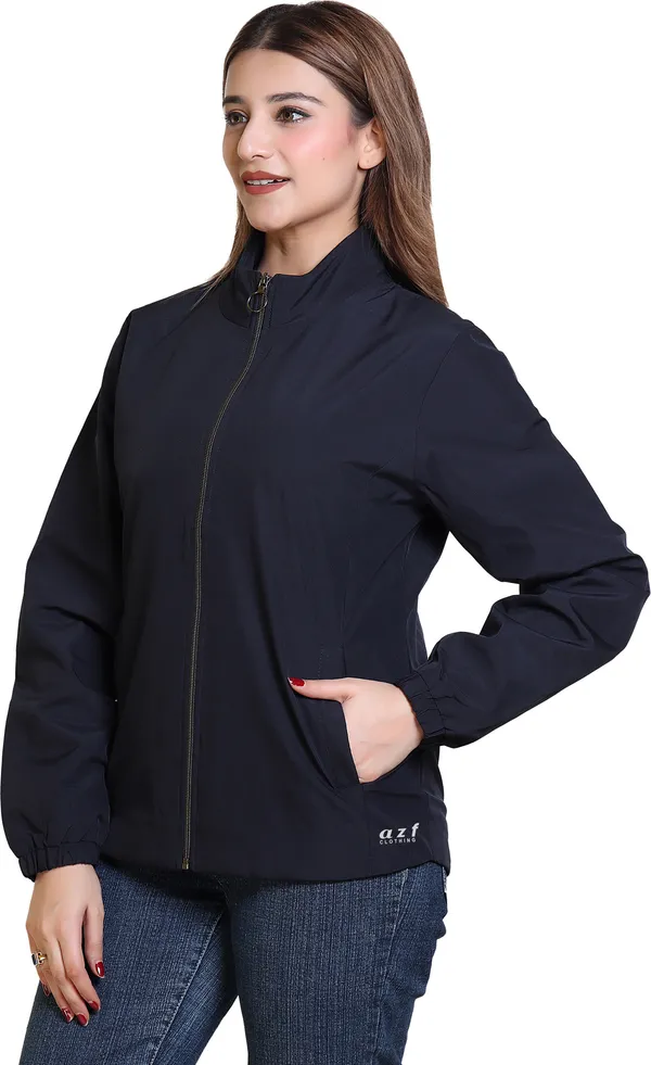 Dark_Blue_Nylon_Zipper_Wind_Cheater_For_Women