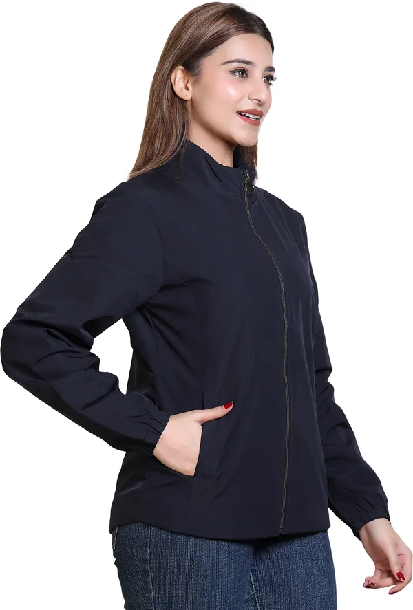 Dark_Blue_Nylon_Zipper_Wind_Cheater_For_Women