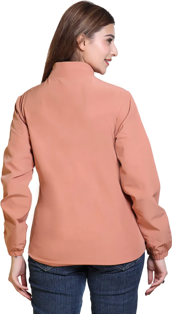 Pink_Nylon_Zipper_Wind_Cheater_For_Women
