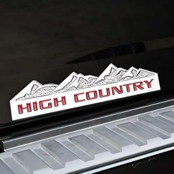 3D_High_Country_Emblem_Logo_Badge_–_Zinc_Alloy_Car_Side_Fender_&_Rear_Trunk_Decal_(Silver_&_Red)