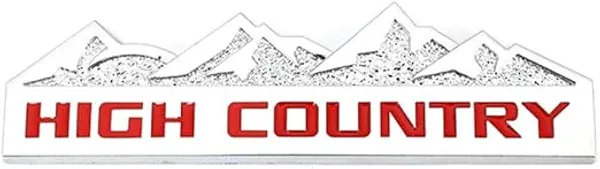 3D_High_Country_Emblem_Logo_Badge_–_Zinc_Alloy_Car_Side_Fender_&_Rear_Trunk_Decal_(Silver_&_Red)