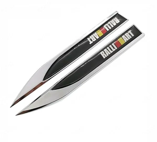 3D_Ralliart_Zinc_Alloy_Knife_Emblem_Badge_–_Silver_&_Black_Sporty_Car_Badge_for_Side_Fender_&_Trunk_(Universal_Fit)