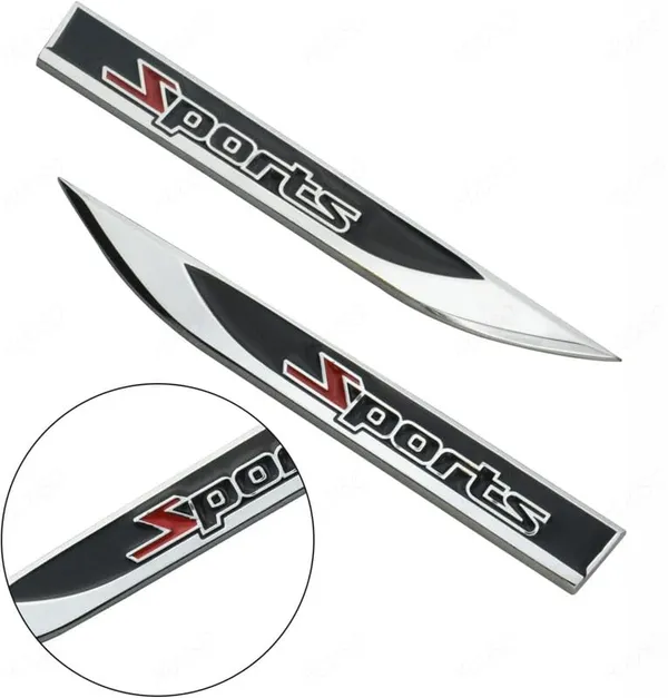 3D_Sports_Zinc_Alloy_Knife_Emblem_Badge_–_Silver,_Black_&_Red_Sporty_Car_Badge_for_Side_Fender_&_Trunk_(Universal_Fit)