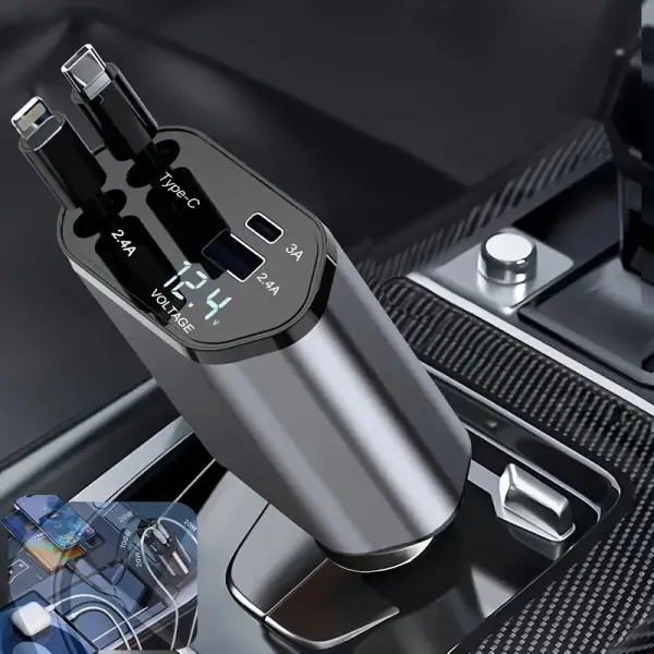 4-in-1_Car_Charger_–_120W_Fast_Charging_Retractable_Car_Phone_Charger_with_Type-C_&_USB_Interfaces